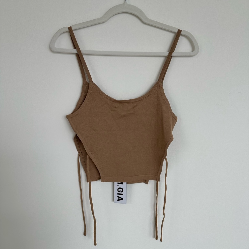 I. AM. GIA Fiorenza Top + Pant Tan or Camel 2 Piece Set Size Medium (NWT) - Picture 8 of 16